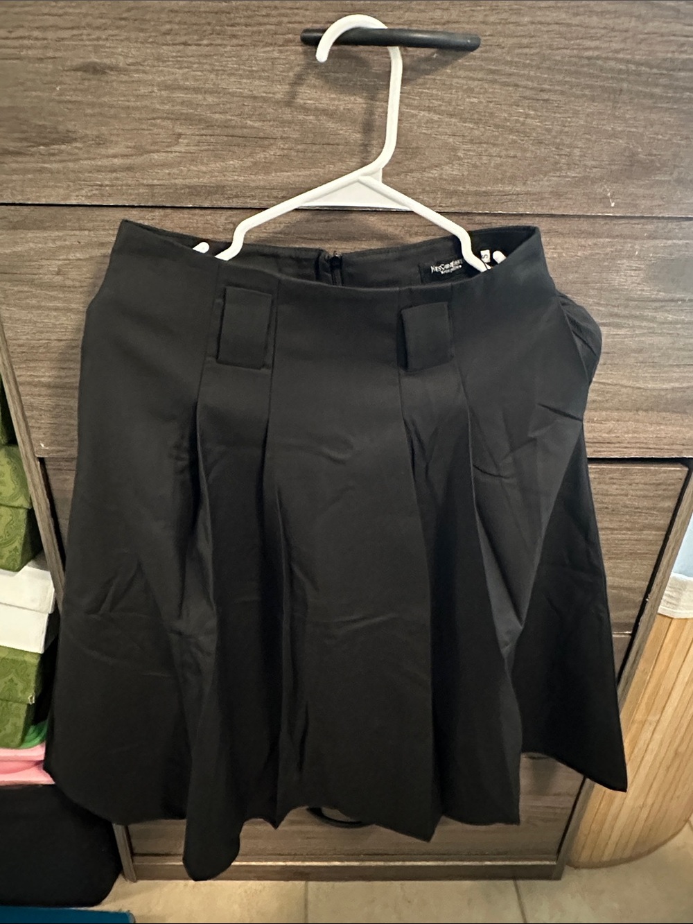 Women's Black Pleated Skater Skirt size S